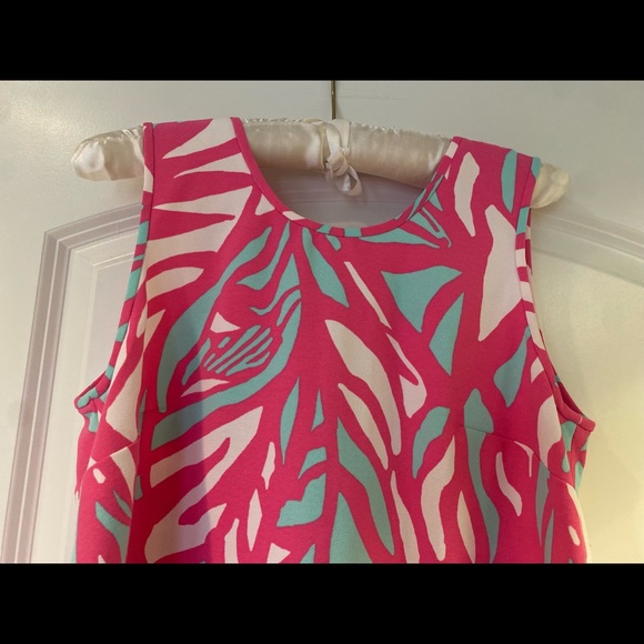 Lilly Pulitzer Sabrina Shift Dress in Papaya Playa Print - Palm Leaf & Flamingo - Picture 6 of 10